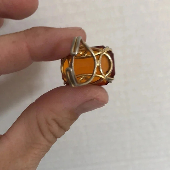 Amber  Coloured Ring - Picture 4 of 5